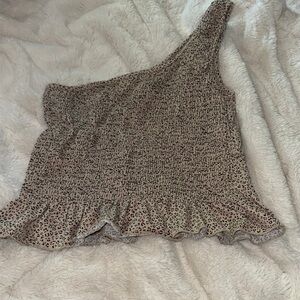 Gaze Leopard Print Top with Ruffle Detail